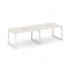 Style Project Стол переговорный SN-5T1.SPRG-013 Дуб Наварра/Металл Белый/Заглушка Металл Белый 2760*