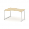 Style Project Стол рабочий эргоном. SN-5T1.SPA-001(L) Акация Лорка/Металл Белый/Заглушка Пластик Бел