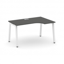 Style Project Стол рабочий эргоном. SN-5A.SPA-022(R) Антрацит/Металл Белый 1580*800/980*750