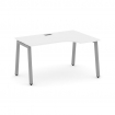 Style Project Стол рабочий эргоном. SN-5A.SPA-021(R) Белый/Металл Серый 1380*800/980*750