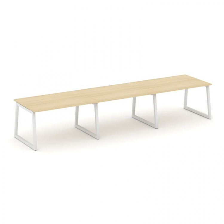 Style Project Стол переговорный SN-5T1.SPRG-021.3 Акация Лорка/Металл Белый 2940*980*750