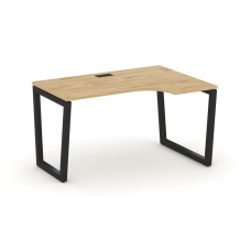 Style Project Стол рабочий эргоном. SN-5T2.SPA-011(R) Тиквуд Светлый/Металл Черный/Заглушка Пластик