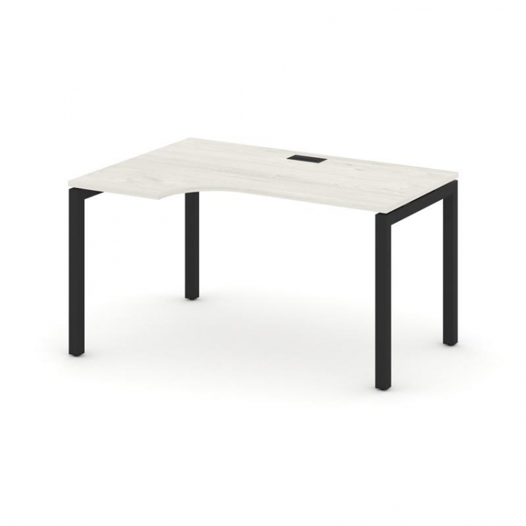 Style Project Стол рабочий эргоном. SN-5P.SPA-002(L) Дуб Наварра/Металл Черный 1580*600/980*750