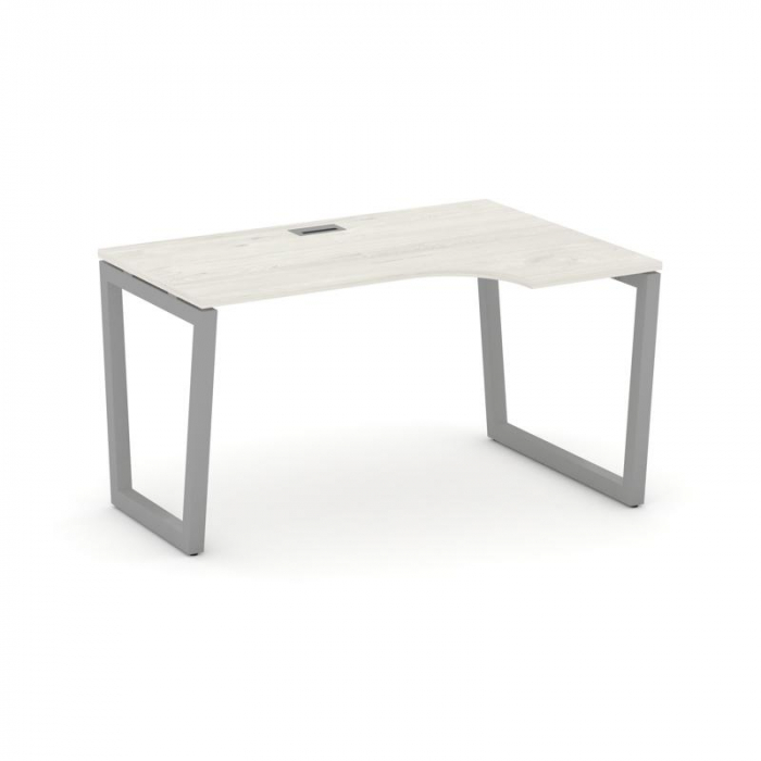 Стайл Проджект Стол рабочий эргоном. SN-5T2.SPA-011(R) Дуб Наварра/Металл Серый/Заглушка Пластик Сер