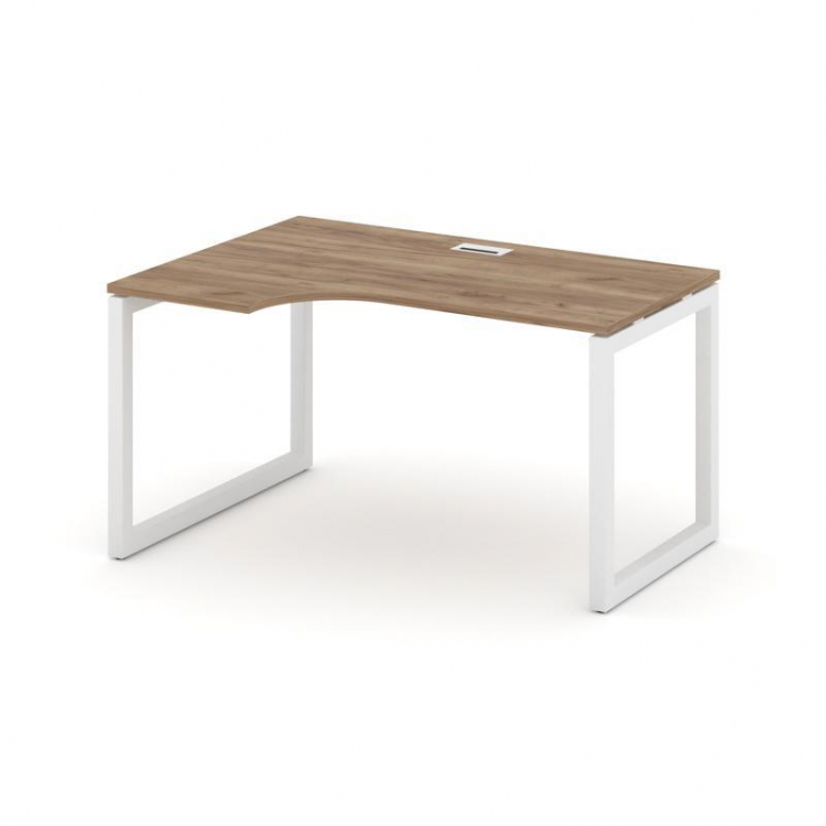Style Project Стол рабочий эргоном. SN-5O.SPA-002(L) Дуб Табак/Металл Белый 1580*600/980*750