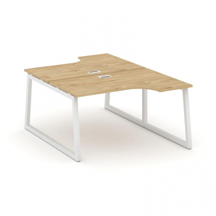 Style Project Рабочая станция эргоном. SN-5T1.DRPA-012 Тиквуд Светлый/Металл Белый/Заглушка Пластик