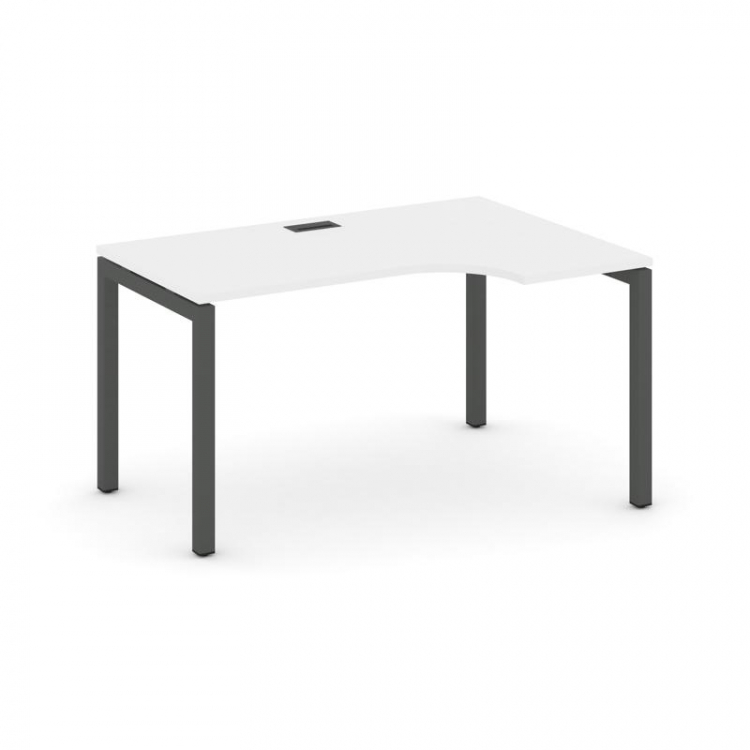 Style Project Стол рабочий эргоном. SN-5P.SPA-001(R) Белый/Металл Антрацит 1380*600/980*750