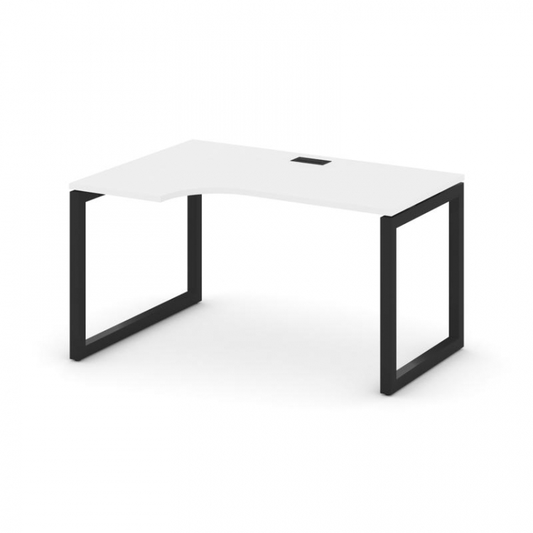 Style Project Стол рабочий эргоном. SN-5O.SPA-002(L) Белый/Металл Черный 1580*600/980*750