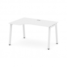 Style Project Стол рабочий эргоном. SN-5A.SPA-002(L) Белый/Металл Белый 1580*600/980*750