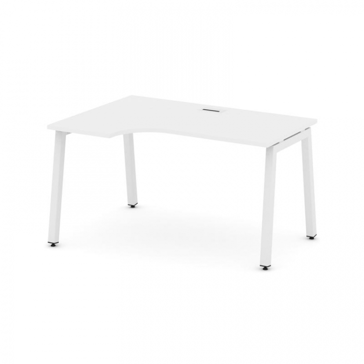 Style Project Стол рабочий эргоном. SN-5A.SPA-002(L) Белый/Металл Белый 1580*600/980*750