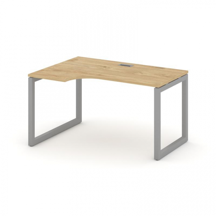 Style Project Стол рабочий эргоном. SN-5O.SPA-022(L) Тиквуд Светлый/Металл Серый 1580*800/980*750
