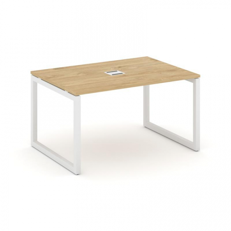 Style Project Стол переговорный SN-5O.SPRG-004 Тиквуд Светлый/Металл Белый 1580*980*750