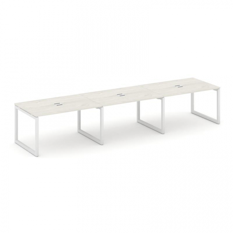 Стайл Проджект Стол переговорный SN-5O.SPRG-022 Дуб Наварра/Металл Белый 3540*980*750