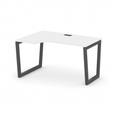 Style Project Стол рабочий эргоном. SN-5T2.SPA-021(L) Белый/Металл Антрацит/Черный Пластик 1380*800/