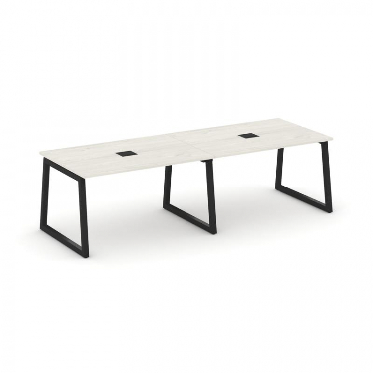 Style Project Стол переговорный SN-5T1.SPRG-013 Дуб Наварра/Металл Черный/Заглушка Металл Черный 276