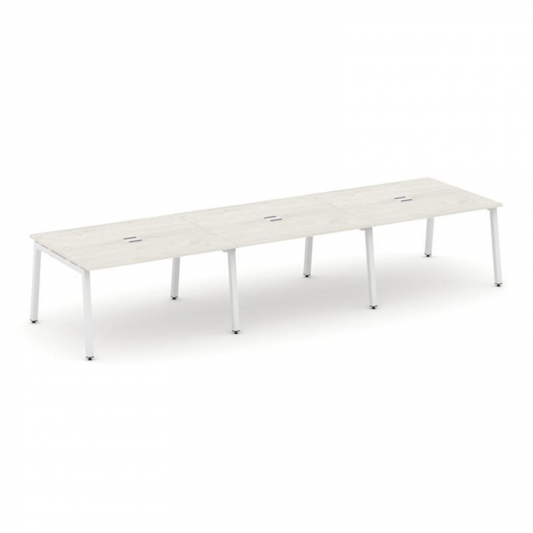 Style Project Стол переговорный SN-5A.SPRG-054 Дуб Наварра/Металл Белый 4740*1180*750