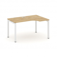 Style Project Стол рабочий эргоном. SN-5P.SPA-012(R) Тиквуд Светлый/Металл Белый 1580*700/980*750