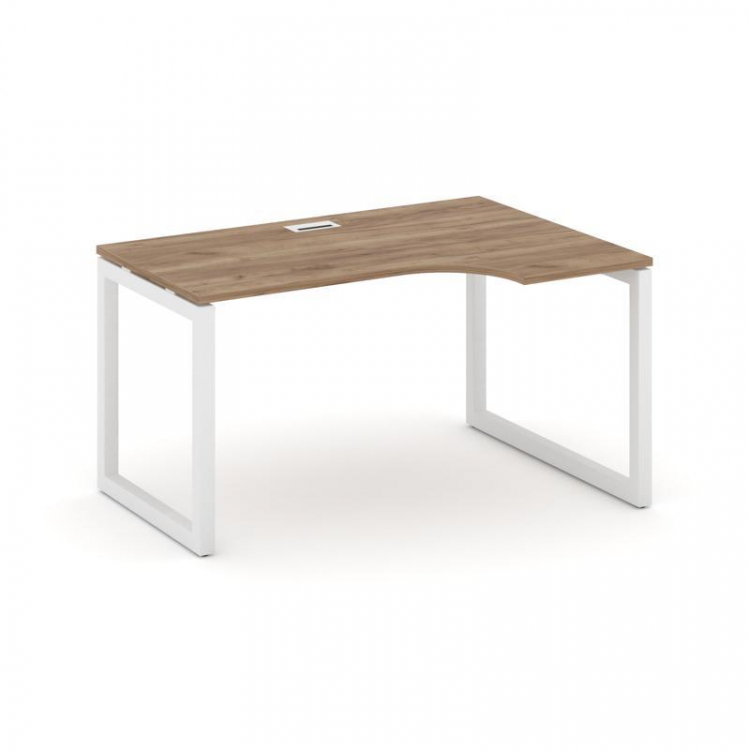 Style Project Стол рабочий эргоном. SN-5O.SPA-002(R) Дуб Табак/Металл Белый 1580*600/980*750