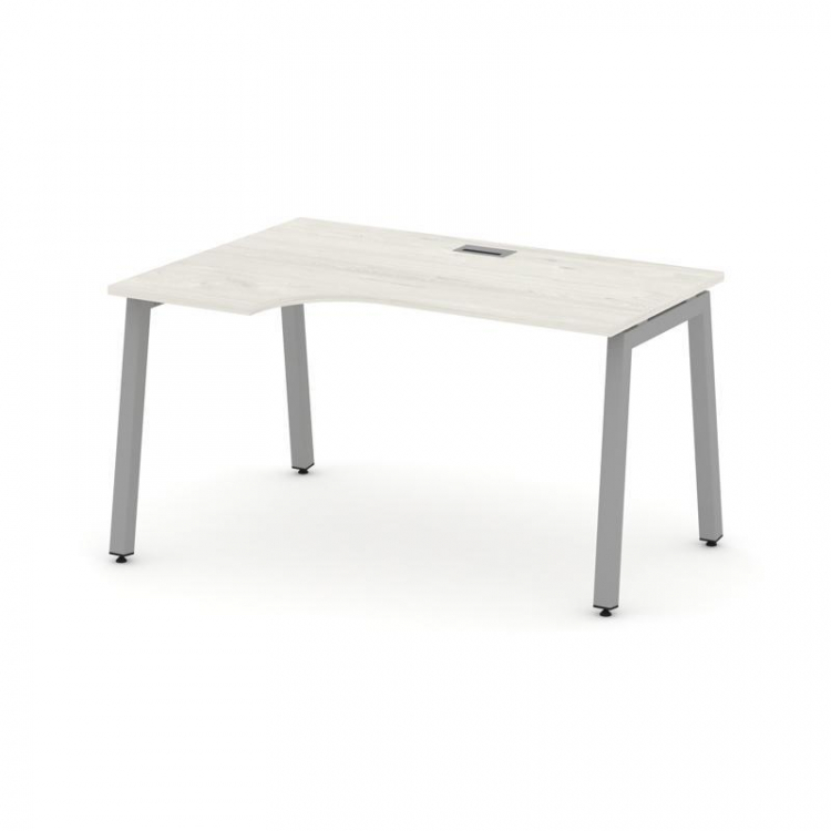 Style Project Стол рабочий эргоном. SN-5A.SPA-012(L) Дуб Наварра/Металл Серый 1580*700/980*750