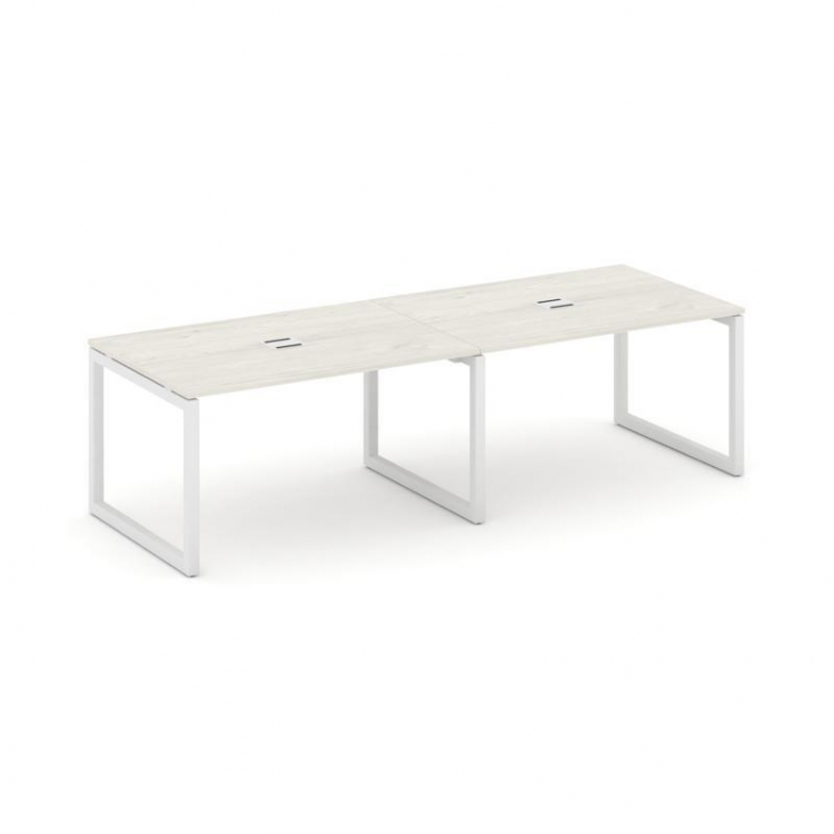 Style Project Стол переговорный SN-5O.SPRG-012 Дуб Наварра/Металл Белый 2360*980*750