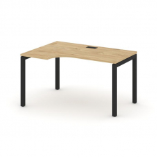 Style Project Стол рабочий эргоном. SN-5P.SPA-002(L) Тиквуд Светлый/Металл Черный 1580*600/980*750