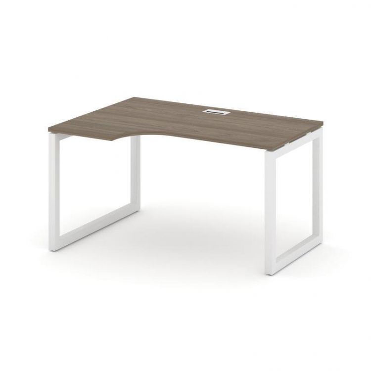 Style Project Стол рабочий эргоном. SN-5O.SPA-012(L) Вяз Благородный/Металл Белый 1580*700/980*750