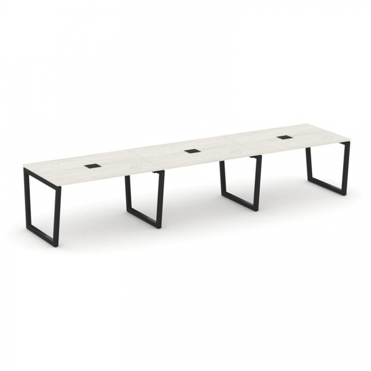 Style Project Стол переговорный SN-5T2.SPRG-022 Дуб Наварра/Металл Черный/Заглушка Металл Черный 354