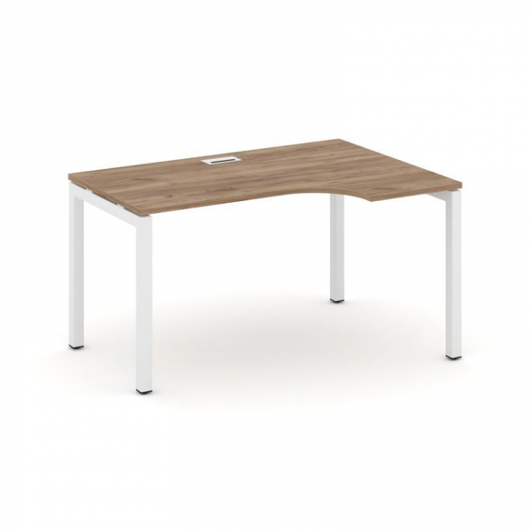 Style Project Стол рабочий эргоном. SN-5P.SPA-002(R) Дуб Табак/Металл Белый 1580*600/980*750