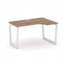 Style Project Стол рабочий эргоном. SN-5T2.SPA-001(R) Дуб Табак/Металл Белый/Заглушка Пластик Белый