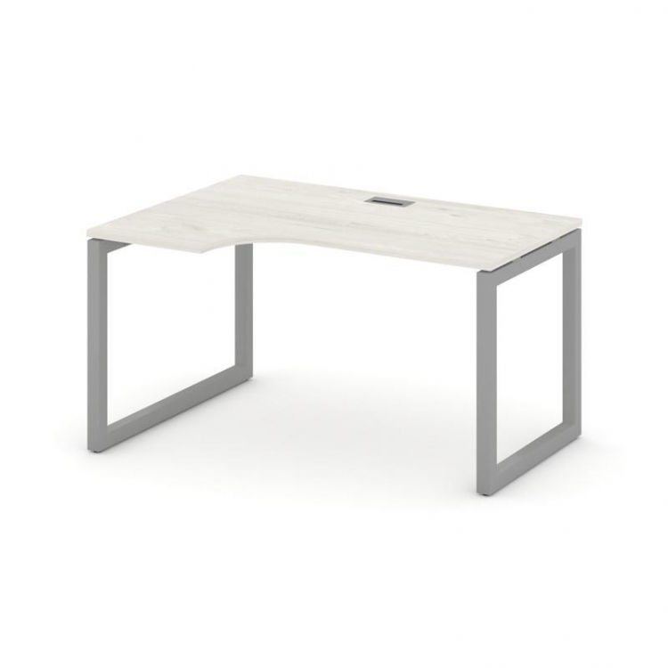 Style Project Стол рабочий эргоном. SN-5O.SPA-002(L) Дуб Наварра/Металл Серый 1580*600/980*750