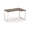 Style Project Стол рабочий эргоном. SN-5T2.SPA-021(R) Вяз Благородный/Металл Белый/Заглушка Пластик