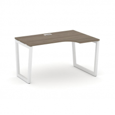 Style Project Стол рабочий эргоном. SN-5T2.SPA-021(R) Вяз Благородный/Металл Белый/Заглушка Пластик
