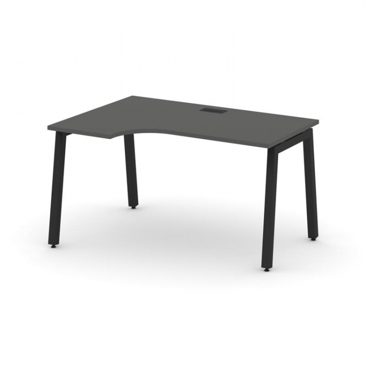 Style Project Стол рабочий эргоном. SN-5A.SPA-022(L) Антрацит/Металл Черный 1580*800/980*750