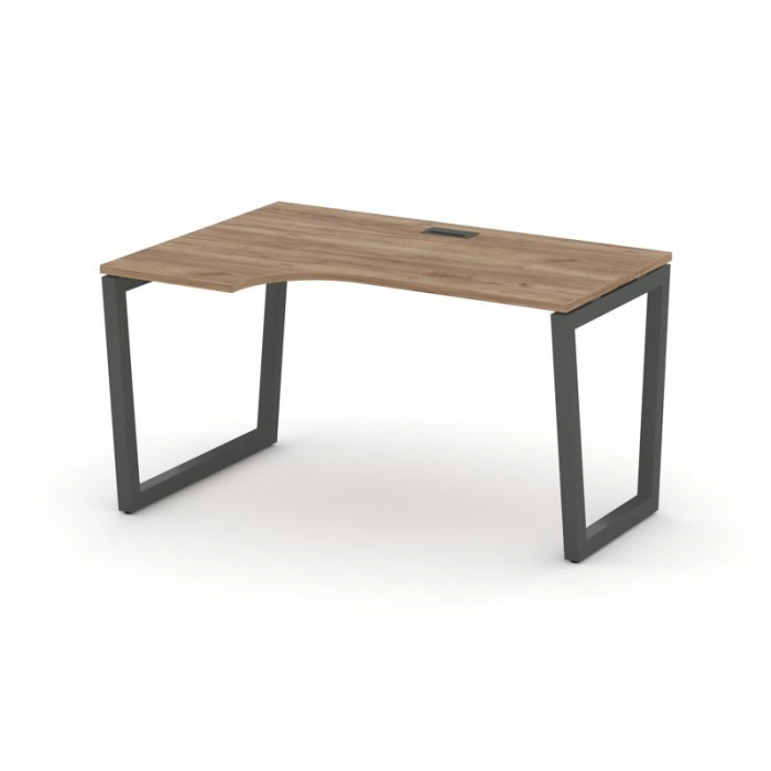 Стайл Проджект Стол рабочий эргоном. SN-5T2.SPA-021(L) Дуб Табак/Металл Антрацит/Черный Пластик 1380