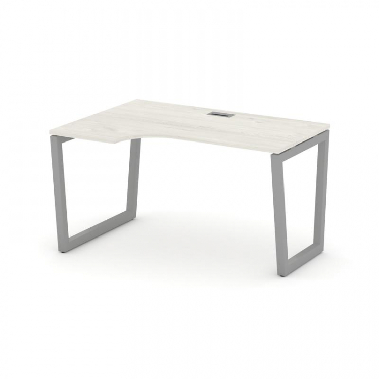 Style Project Стол рабочий эргоном. SN-5T2.SPA-021(L) Дуб Наварра/Металл Серый/Заглушка Пластик Сере