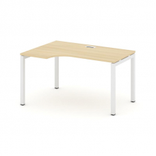Style Project Стол рабочий эргоном. SN-5P.SPA-002(L) Акация Лорка/Металл Белый 1580*600/980*750