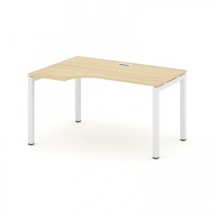 Style Project Стол рабочий эргоном. SN-5P.SPA-002(L) Акация Лорка/Металл Белый 1580*600/980*750