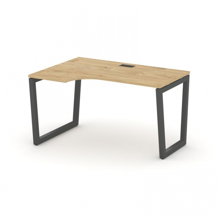 Style Project Стол рабочий эргоном. SN-5T2.SPA-002(L) Тиквуд Светлый/Металл Антрацит/Заглушка Пласти