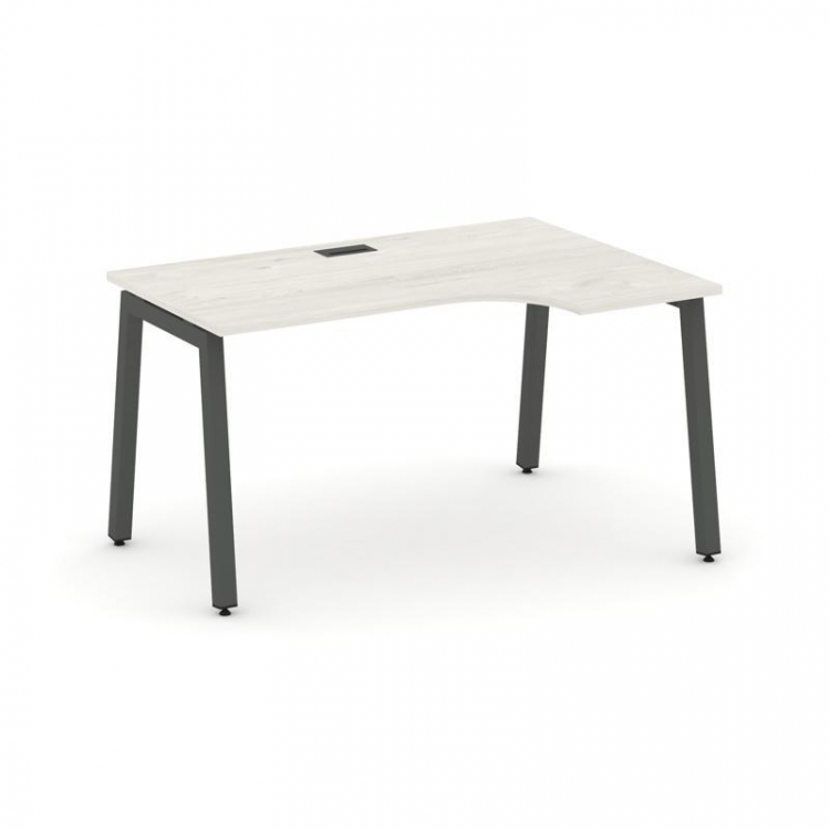 Style Project Стол рабочий эргоном. SN-5A.SPA-012(R) Дуб Наварра/Металл Антрацит 1580*700/980*750