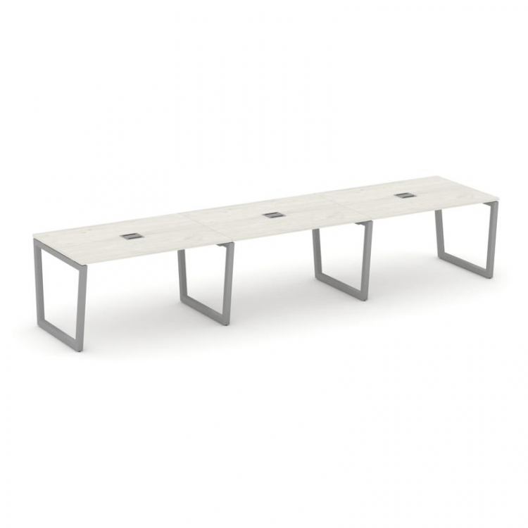 Style Project Стол переговорный SN-5T2.SPRG-024 Дуб Наварра/Металл Серый/Заглушка Металл Серый 4740*