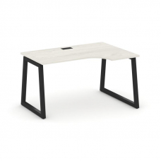 Style Project Стол рабочий эргоном. SN-5T1.SPA-021(R) Дуб Наварра/Металл Черный/Заглушка Пластик Чер