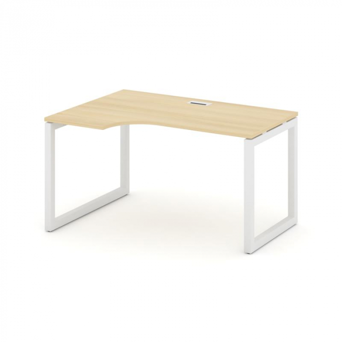 Style Project Стол рабочий эргоном. SN-5O.SPA-022(L) Акация Лорка/Металл Белый 1580*800/980*750