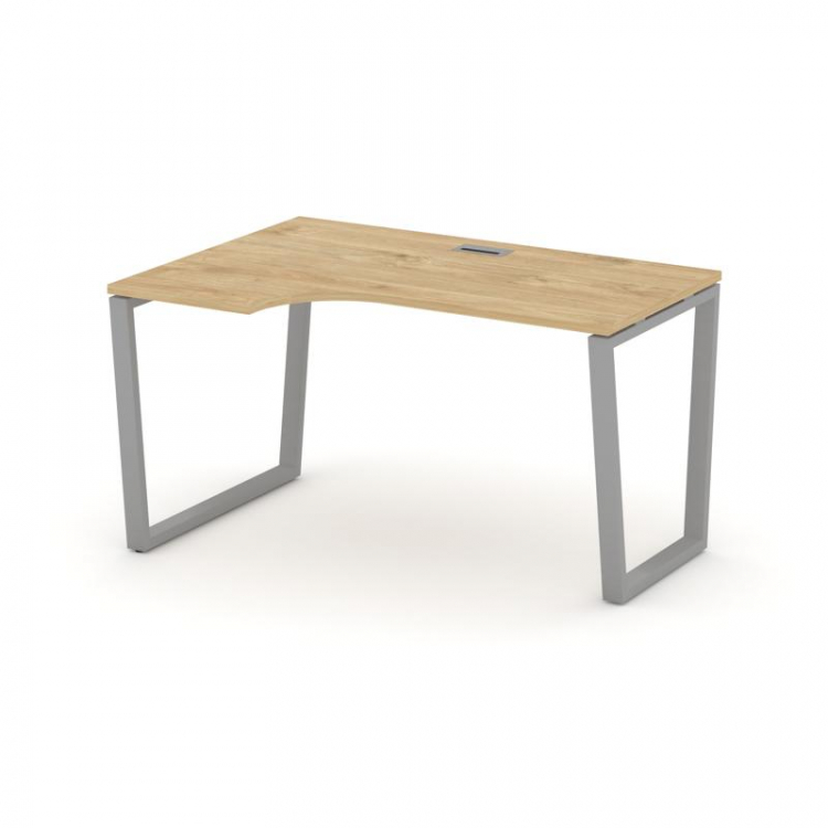 Style Project Стол рабочий эргоном. SN-6T2.SPA-001(L) Тиквуд Светлый/Металл Серый/Заглушка Пластик С