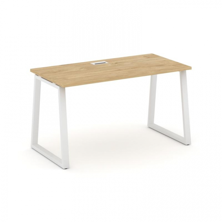 Style Project Стол письменный SN-6T1.SP-014 Тиквуд Светлый/Металл Белый/Заглушка Пластик Белый 1580*