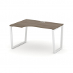 Style Project Стол рабочий эргоном. SN-6T2.SPA-021(L) Вяз Благородный/Металл Белый/Заглушка Пластик