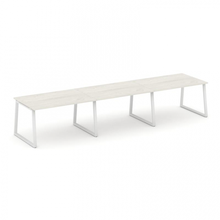 Style Project Стол переговорный SN-6T1.SPRG-021.3 Дуб Наварра/Металл Белый 2940*980*750