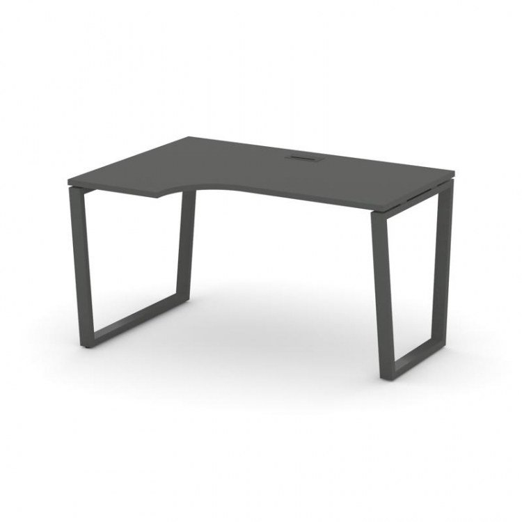 Style Project Стол рабочий эргоном. SN-6T2.SPA-001(L) Антрацит/Металл Антрацит/Черный Пластик 1380*6