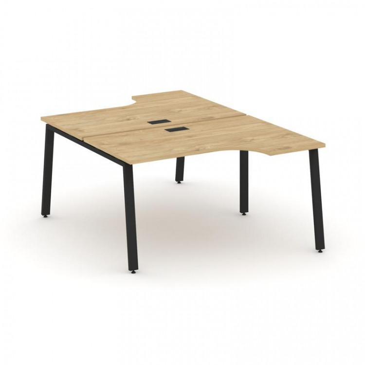 Style Project Рабочая станция эргоном. SN-6A.DRPA-002 Тиквуд Светлый/Металл Черный 1580*600/2000*750