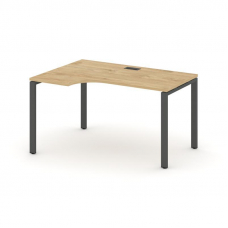 Style Project Стол рабочий эргоном. SN-6P.SPA-012(L) Тиквуд Светлый/Металл Антрацит 1580*700/980*750