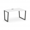 Style Project Стол рабочий эргоном. SN-6T2.SPA-002(R) Белый/Металл Антрацит/Черный Пластик 1580*600/